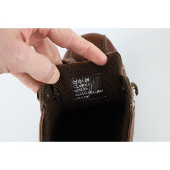 Vintage 90s Y2K Streetwear Mens 9.5 M Chunky Leather Platform Boots Shoes Brown main image 7